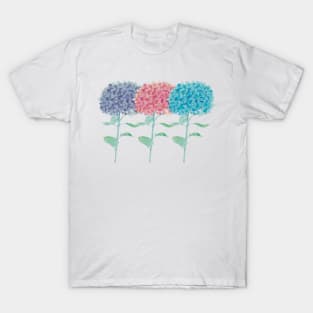 Hydrangeas multicolored watercolor T-Shirt